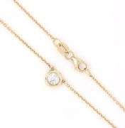 Popular 14K Bezel Set 1/4 Ct. Diamond Necklace