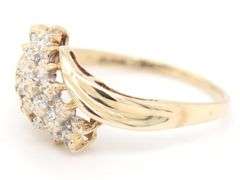 Sweet 10K YG Diamond Cluster Ring