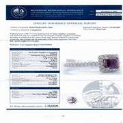 18K WHITE AND YELLOW GOLD PURPLISH PINK SRI LANKA SAPPHIRE AND DIAMOND RING 1.25 C.T.W., GIA CERTIFI