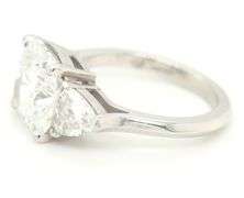 Platinum 4.02ctw square cushion cut lab grown diamond engagement ring