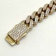 10k Gold Diamond Curb Chain Bracelet