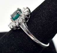 Sapphire and Zircon Gemstone Ring in Sterling Silver 3.7grams Size 8 3/4