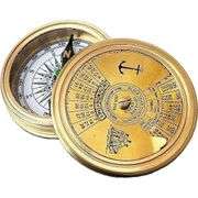 Navigational Maritime Brass Pocket Compass with Wooden Box