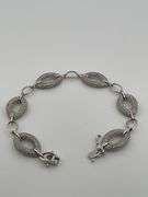 CERTIFIED BRAND NEW 14K WHITE GOLD AND DIAMOND LINK BRACELET.