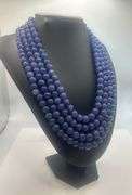Beautiful 1142 Cttw Natural Mined From The Earth 4 Strand Blue Sapphire Necklace