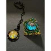 Orgone Moonstone and Amethyst Pyramid