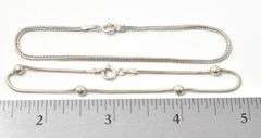 Set of 2 Chain Link Bracelet in Sterling Silver. 4.5 grams. 7 3/8 inch long.