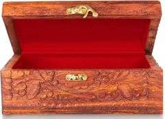 Hand Carved Wooden Jewelry Box Organizer