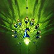 Large Solar Peacock Wind Chimes