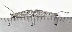 Floral Design Handle Earrings in Sterling Silver 4.6grams