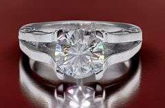 Sparkling 3.5 Ct VVs1 white F-G Lab Simulated Diamond Ring