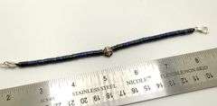 Hand made European gem stone silver braclet. Size 7"