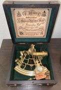 Solid Brass Nautical Sextant with Hardwood Box