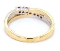 10kt Yellow gold ruby and diamond band