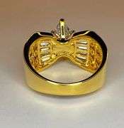 Ladies Sparkling 14 Kt Tri-Layered Yellow Gold Plated Rare 3.35 Ct Marquis Cut Lab Simulated Diamond