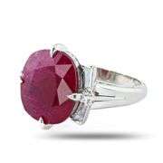 PLATINUM RUBY AND DIAMOND RING 9.30 C.T.W., GIA CERTIFIED