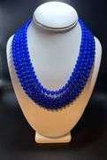 Stunning Large 1177 Cttw Natural 4 Strand Blue Sapphire Necklace