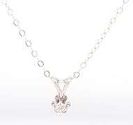 14kt White gold diamond pendant on chain necklace