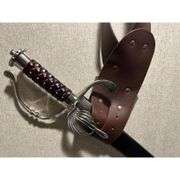 16th Century Style Hunting Sword Rosewood Handle w/ Leather Scabbard