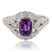 18K WHITE GOLD PINK SAPPHIRE AND DIAMOND RING 2.05 C.T.W.