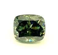 Beautiful Large 8 Ct. Rare Forrest Green Cushion Cut Fire Moissanite