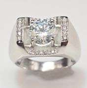 Men's 3.75 Ct White VVs1 E-F Lab Simulated Diamond Ring