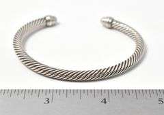 CZ Gemstone Cuff Bracelet in Sterling Silver. 27.0 grams.