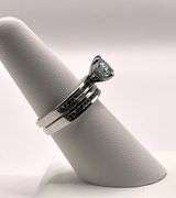 Large 3.7 Ct  VVs1 Lab Simulated Diamond 2 Band Engagement  Ring Set