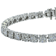 6 Ct Natural White Diamond in 18K (750) White Gold Tennis Bracelet