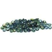 Stunning blue green 5.91ct round cut Sapphire set