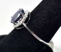 Genuine Sapphire Oval Ring in Sterling Silver 2.7grams Size 8.5