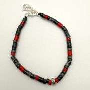 Hand made European gem stone silver braclet. Size 7"