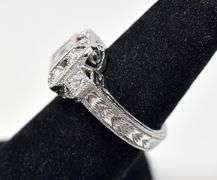 Square Cut Gem Ring in Sterling Silver 7.7grams Size 6 3/4