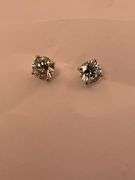 14KT SOLID WHITE GOLD DIAMOND STUD EARRINGS