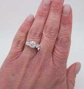 GIA Certified 2.11CTW Three Stone Diamond Ring in White Gold