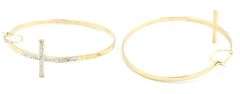 925 sterling silver cross cubic zirconia hoop Earrings