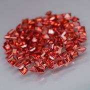 Premium color! 6.65ct princess cut Garnet set!
