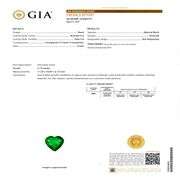 PLATINUM HEART SHAPED EMERALD AND DIAMOND RING 4.95 C.T.W.