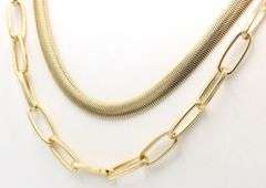 Jennifer Miller double row gold tone necklace