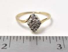 Brilliant Diamond Cluster Ring in 10K Yellow Gold