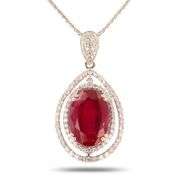 PLATINUM PINK TOURMALINE AND DIAMOND PENDANT 10.84 C.T.W.