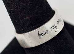 Hello Scripture Ring in Sterling Silver 6.4grams Size 8.5