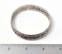 Chain Designed Bangle Bracelet in Sterling Silver 36.8 grams.