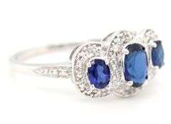 10kt White gold blue sapphire ring