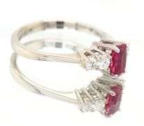 14kt White Gold Ruby and Diamond Cocktail Ring
