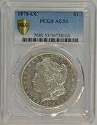 Nearly BU 1878-CC Morgan Silver Dollar. PCGS AU53