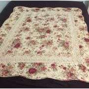 Rose Quilted Throw Blanket 100% Cotton