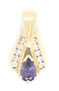 Lovely 14K YG Tanzanite & Diamond Pendant
