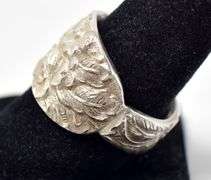 Thick Band Silverware Handle ring in Sterling Silver 19grams Size 8.5