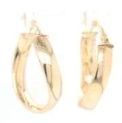 14kt Yellow gold oval hoop earrings